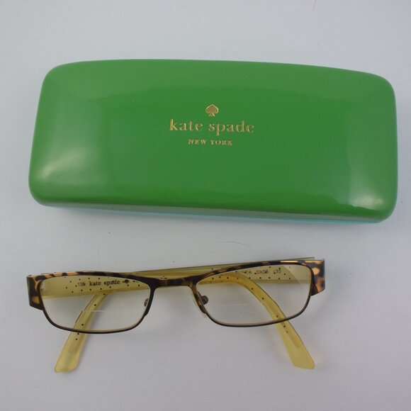 Kate Spade NY Gold Leopard Metal Marissa Rx Glasses w Case READ DESCRIPTION! - Picture 1 of 15